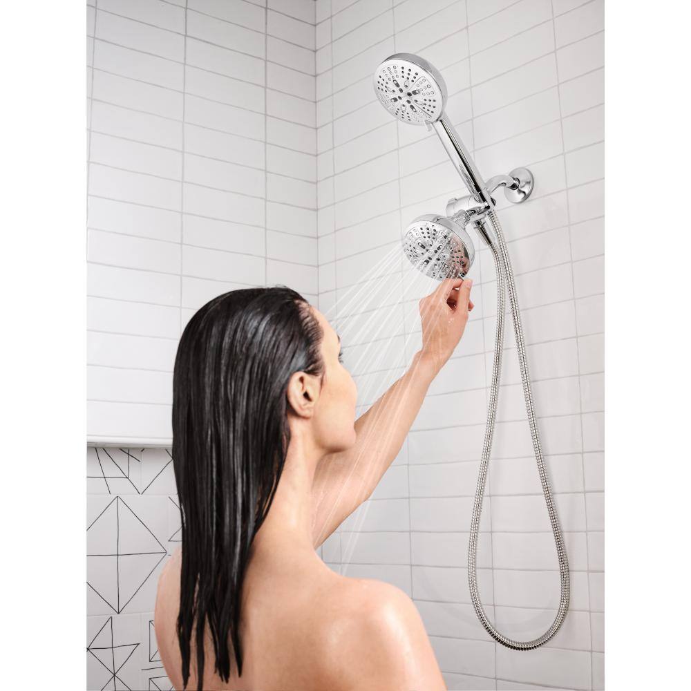 MOEN HydroEnergetix 8-Spray Patterns with 1.75 GPM 4.75 in. Wall Mount Dual Shower Heads in Chrome 200C0