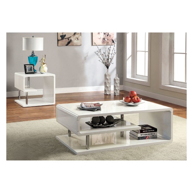 Clive End Table Glossy White Homes Inside Out