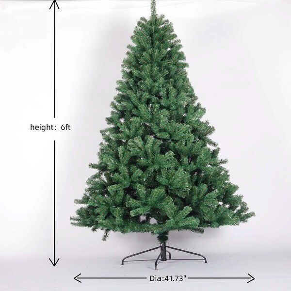 Full Spruce Artificial Christmas Tree，8FT/7.5FT/6FT Unlit PVC Fir with 1680/1400/1000 Tips，Metal Stand，Indoor Decor