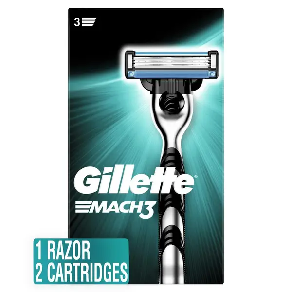 Gillette Mach3 Men's Razor Handle + 2 Blade Refills