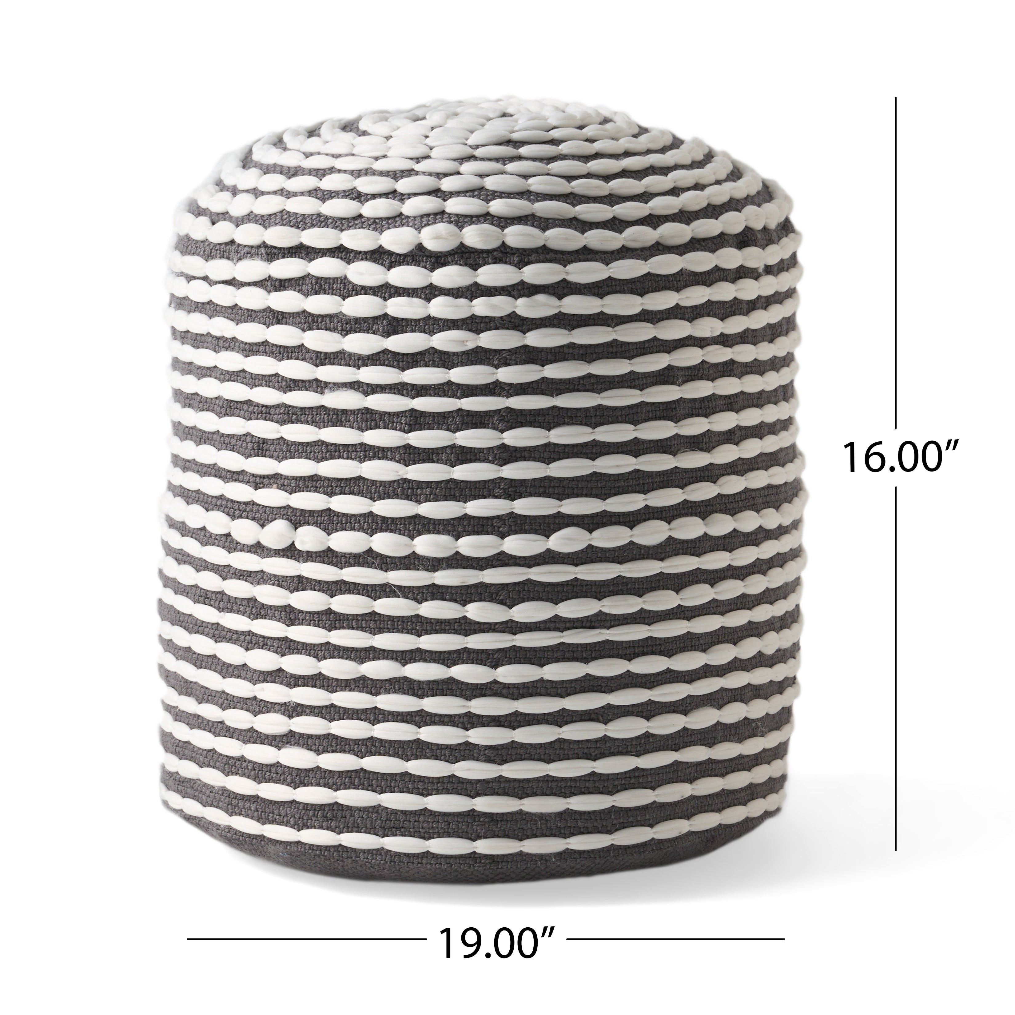 Rosalyn Handcrafted Modern Water-Resistant Fabric Ottoman Pouf