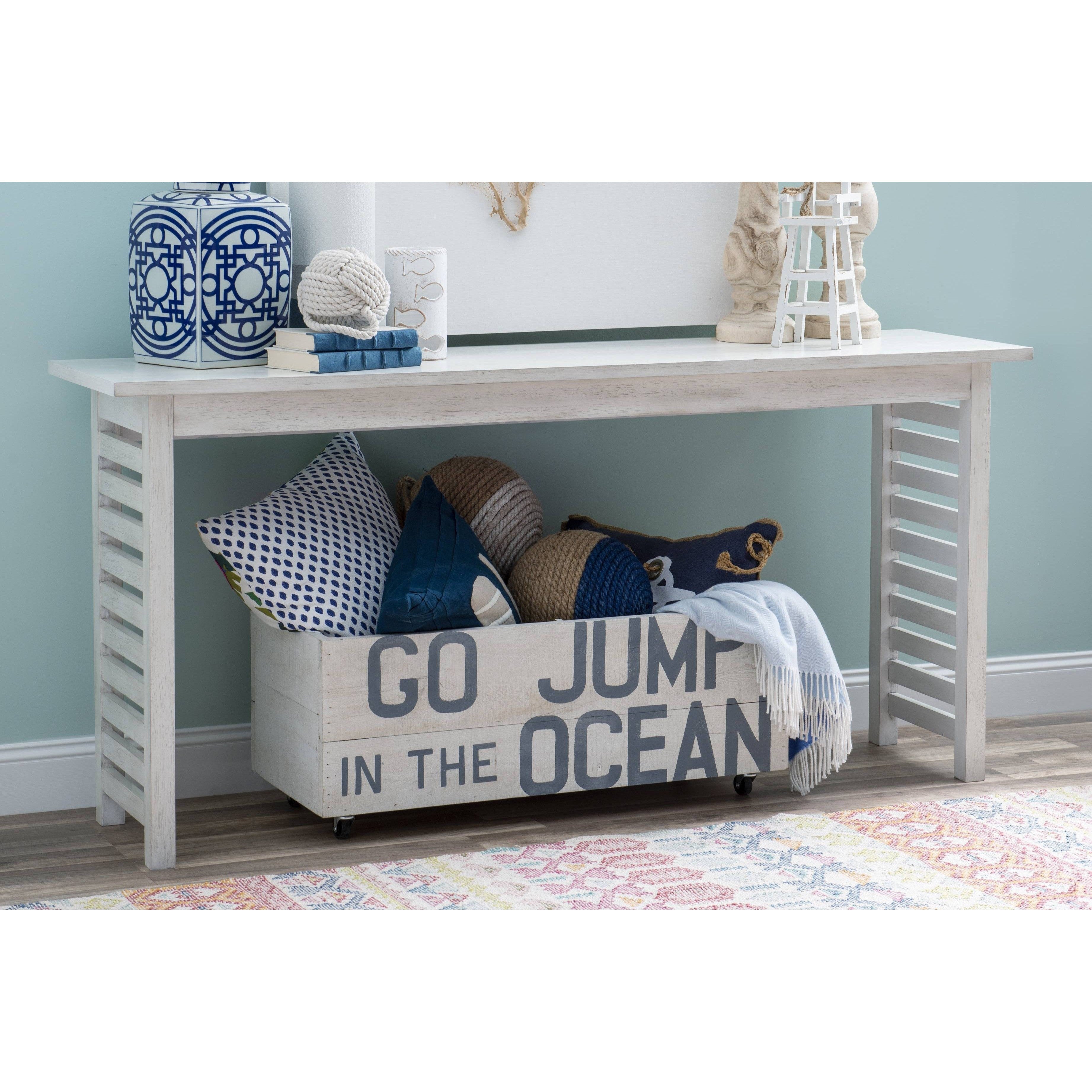 Coastal White 72 Console Table