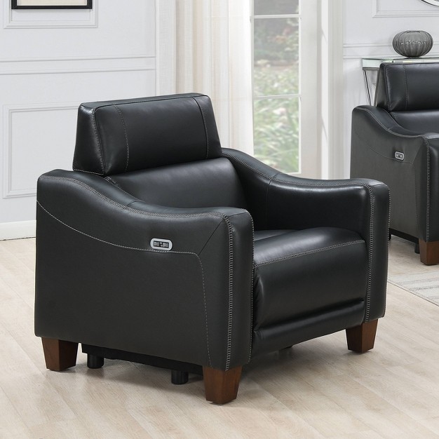 Giorno Power Recliner Black Steve Silver Co