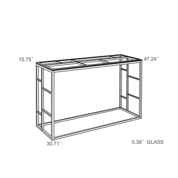 Somette Glass Top with Ladder Style Frame