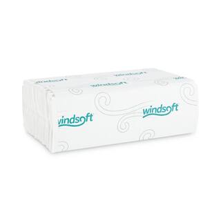 Windsoft C-Fold Paper Towels 1-Ply 10.2 x 13.25 White (200 Sheets per Pack 12 Packs per Carton) WIN101