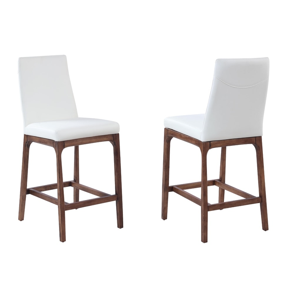 Somette Modern Counter Stool with Solid Wood Base