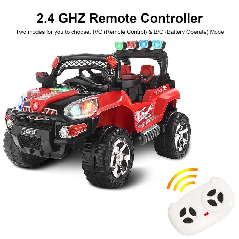 Kids Ride On Truck SUV 12V Battery Powered Electric Riding Toy Car with Colorful LED Lights & Remote Control