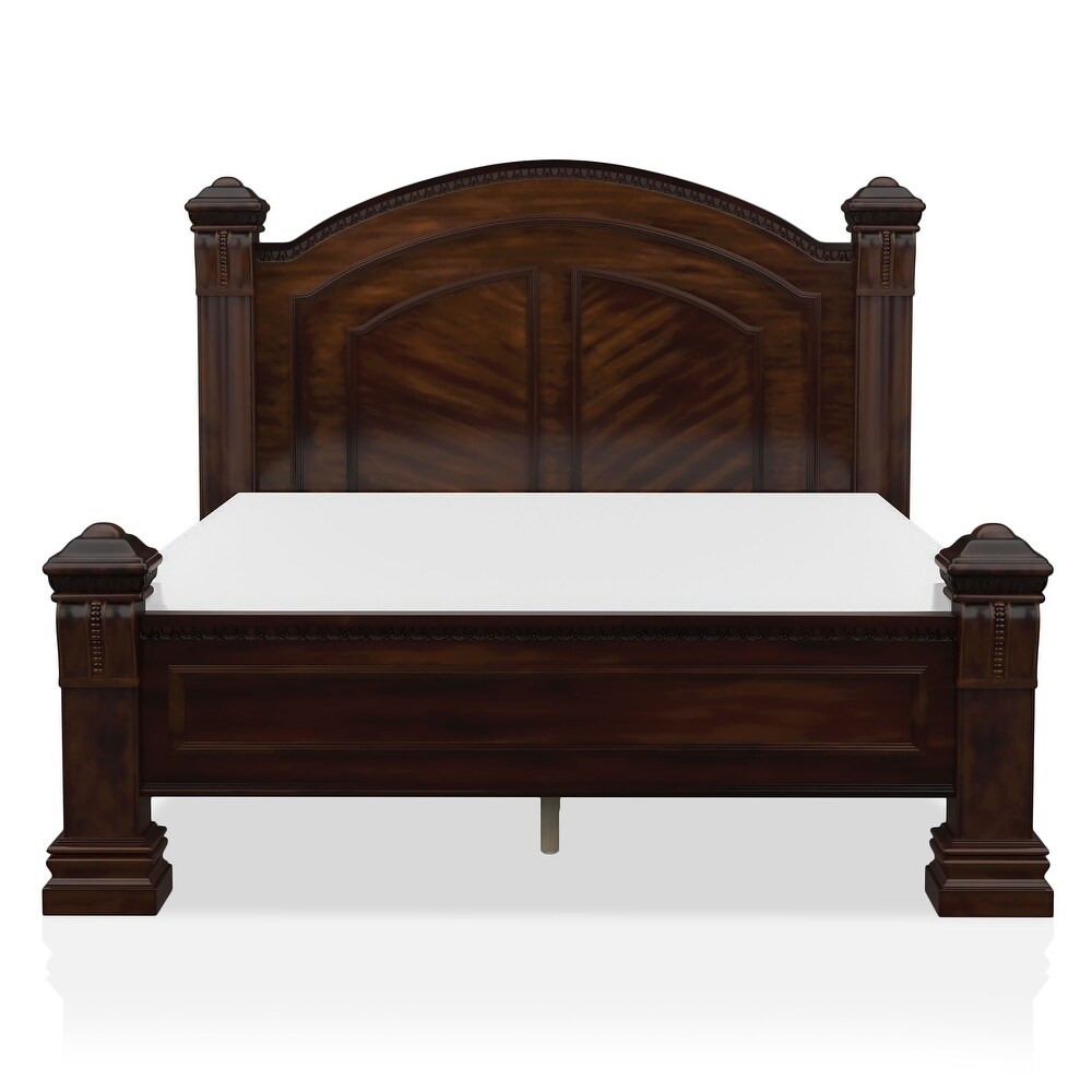 Tay Transitional Cherry Wood 4 Piece Poster Bedroom Set by Furniture of America