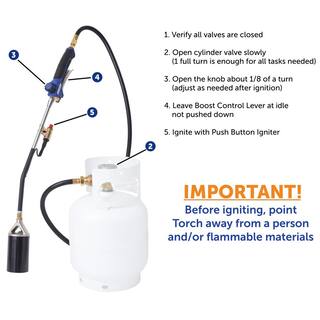 Flame King 340000 BTU Propane Torch Self Igniting with Turbo Blast Trigger and Flow Valve YSN340K