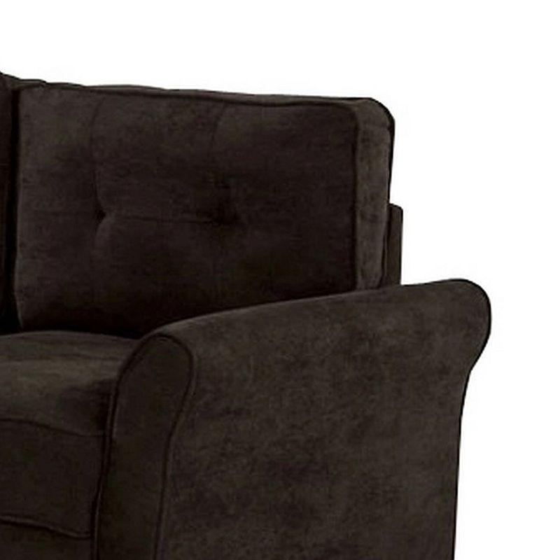 Loveseat with Knit Fabric with Flared Armrests， Brown