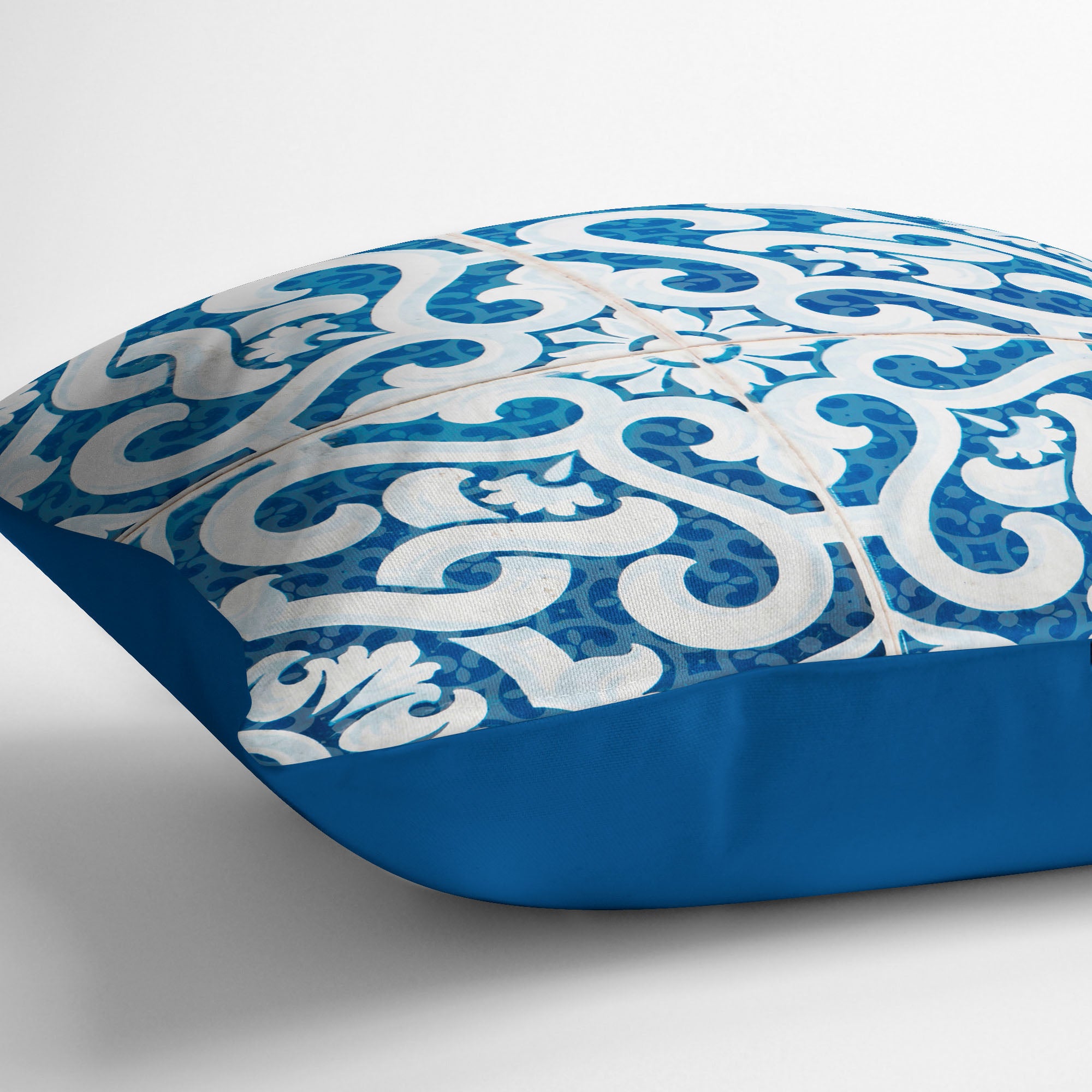 Lace Blue 2 Outdoor Pillow by Kavka Designs