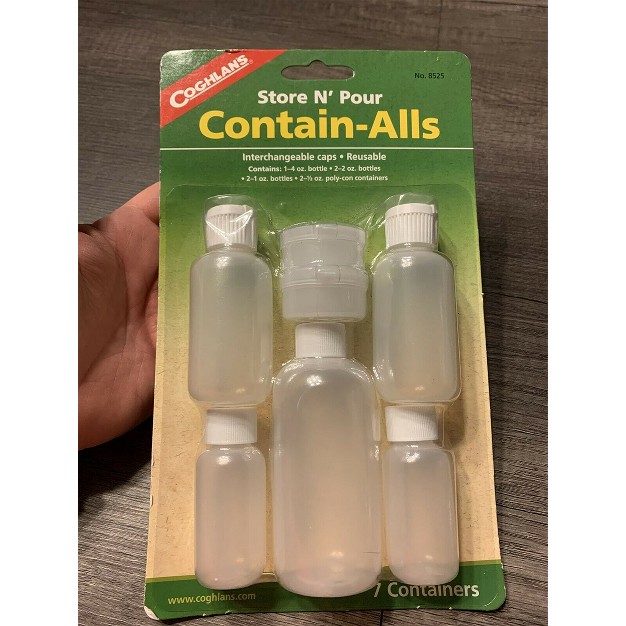 Coghlan x27 s Store N x27 Pour Contain alls 7 Pack Reusable Bottles And Containers