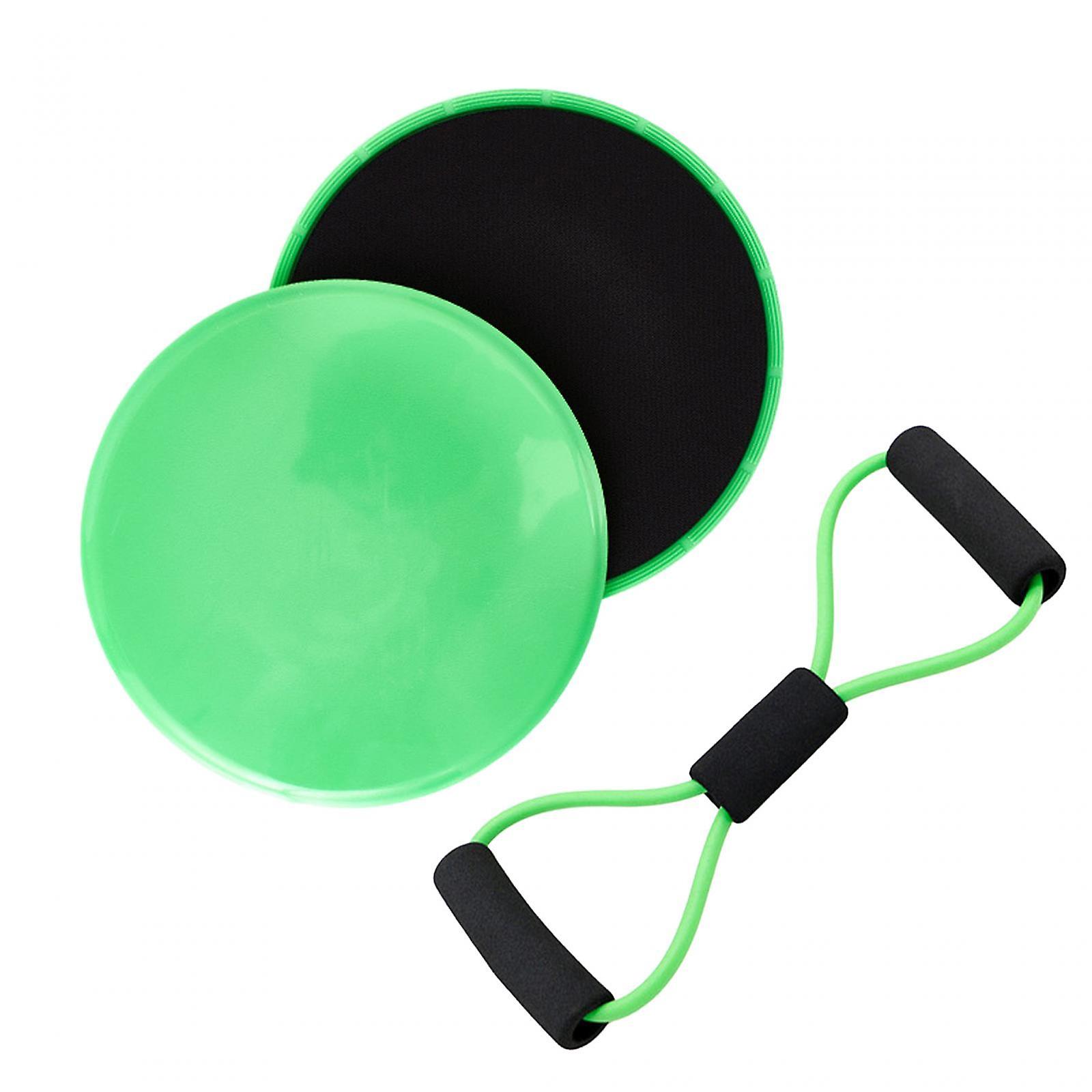 8 Shape Resistance Band And Core Sliders Durable Stretch Resistance Training Green