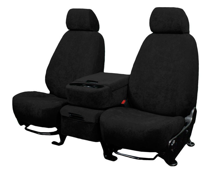 CalTrend Front Solid Bench MicroSuede Seat Covers for 1992-1992 Ford F-150 - FD153-01SA Black Insert and Trim