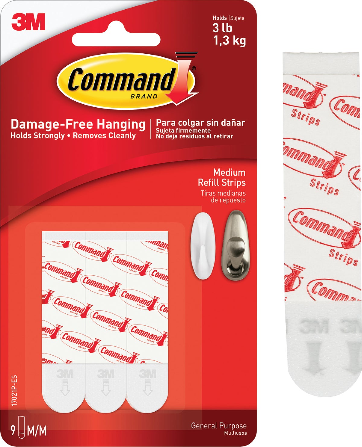 Command Medium Refill Mounting Adhesive Strip White