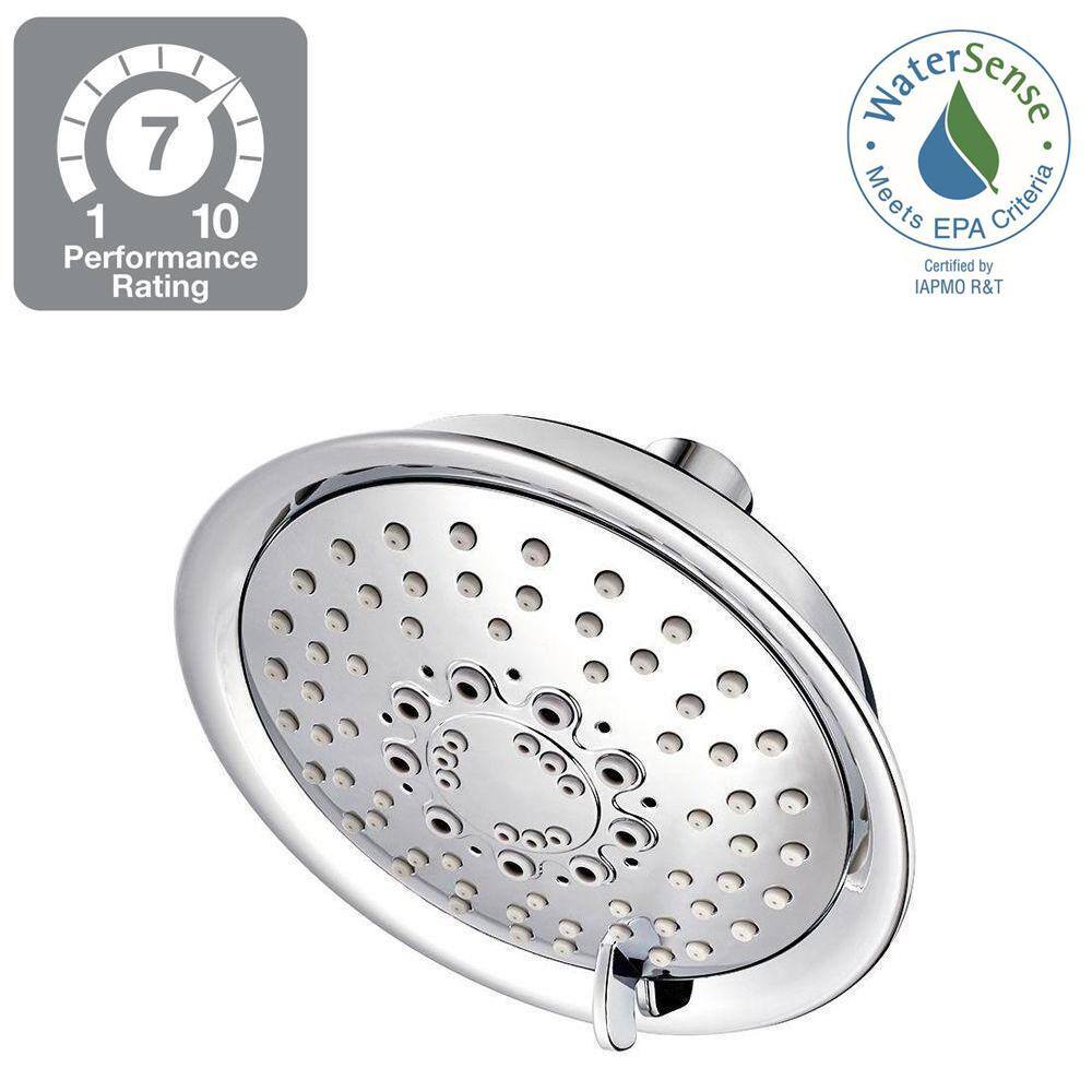 Pfister Universal 5-Spray 5.66 in. Single Wall Mount Low Flow Fixed Rain Shower Head in Polished Chrome 015-WS-2TD2C