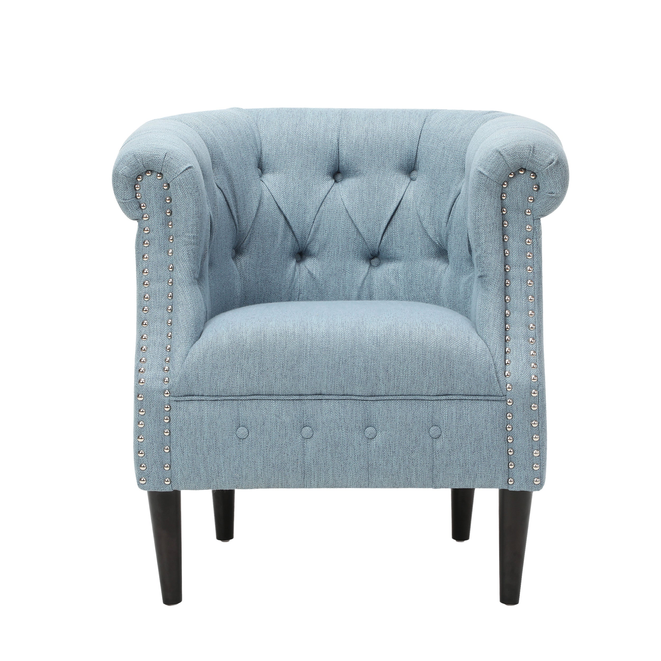 Noble House Beihoffer Chair & Ottoman Sets, Light Blue