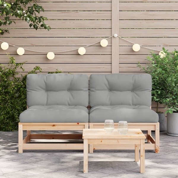 vidaXL Patio Furniture with Cushions Outdoor Sectional Seating Solid Wood Pine