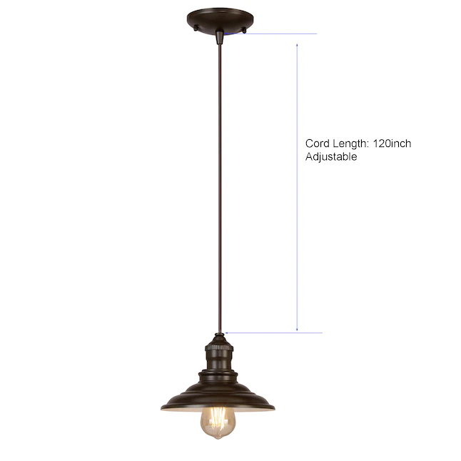 allen + roth Hainsbrook Aged Bronze Industrial Cone Mini Pendant Light