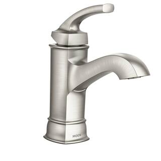 MOEN Hensley Single Hole Single-Handle Bathroom Faucet in Spot Resist Brushed Nickel WS84414MSRN