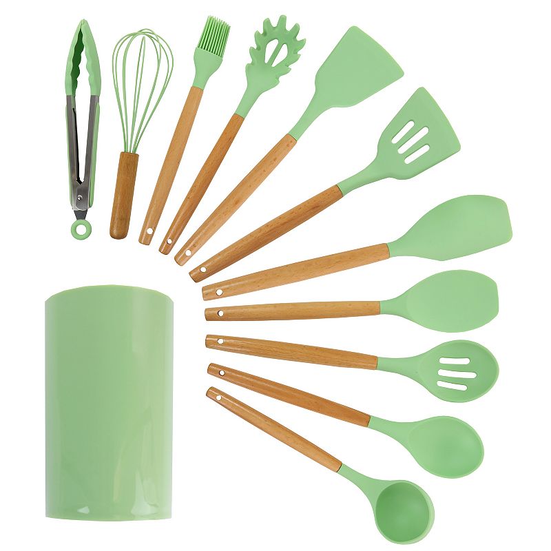 MegaChef Pro Silicone and Wood Cooking Utensils， Set of 12