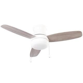 Hampton Bay Ashby Park 44 in. White Color Changing Integrated LED Matte White Indoor Ceiling Fan with Light and 3 Reversible Blades 59248