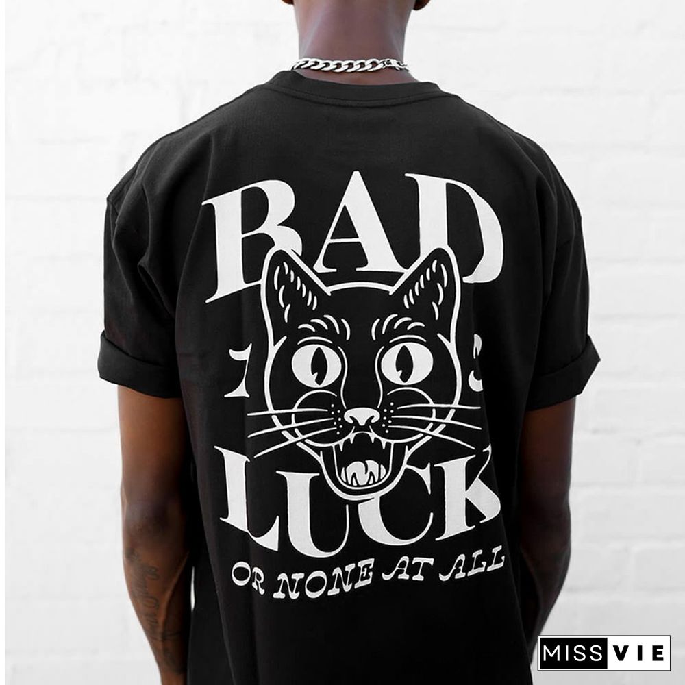 Bad Luck Trendy Print T-Shirt