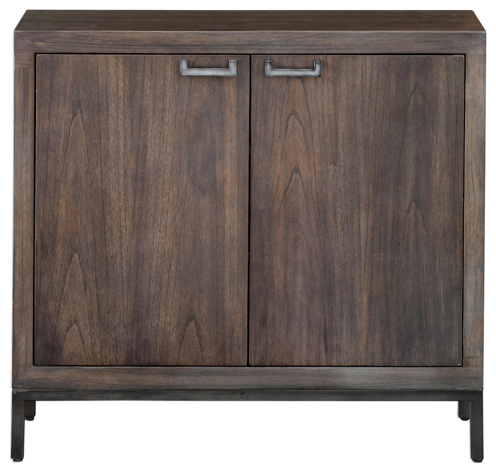 Nadie Light Walnut Console Cabinet   Industrial   Accent Chests And Cabinets   by Ownax  Houzz