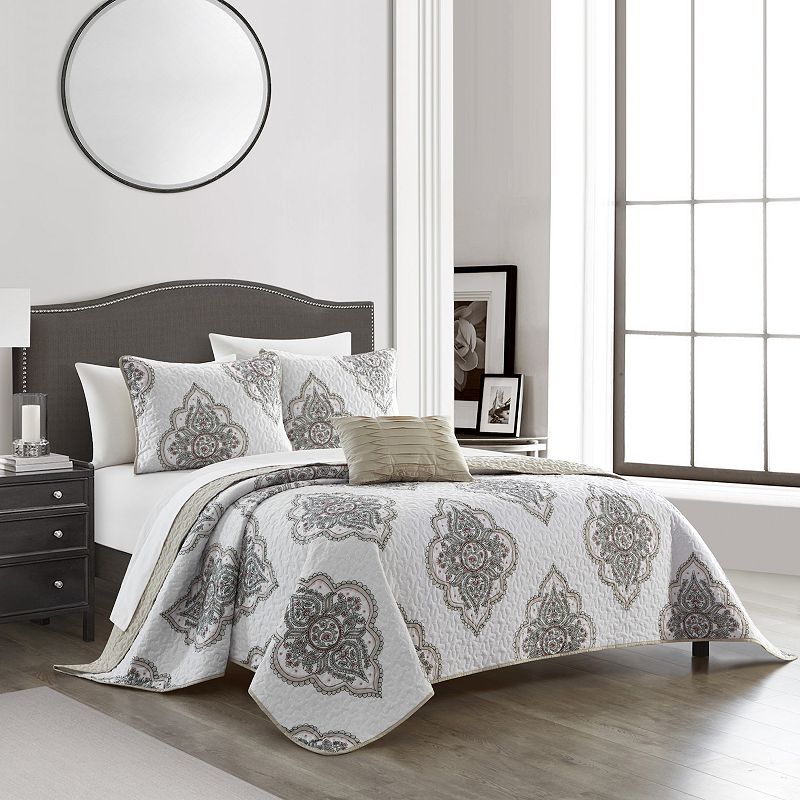 Chic Home Bentley Quilt Set with Coordinating Pillows