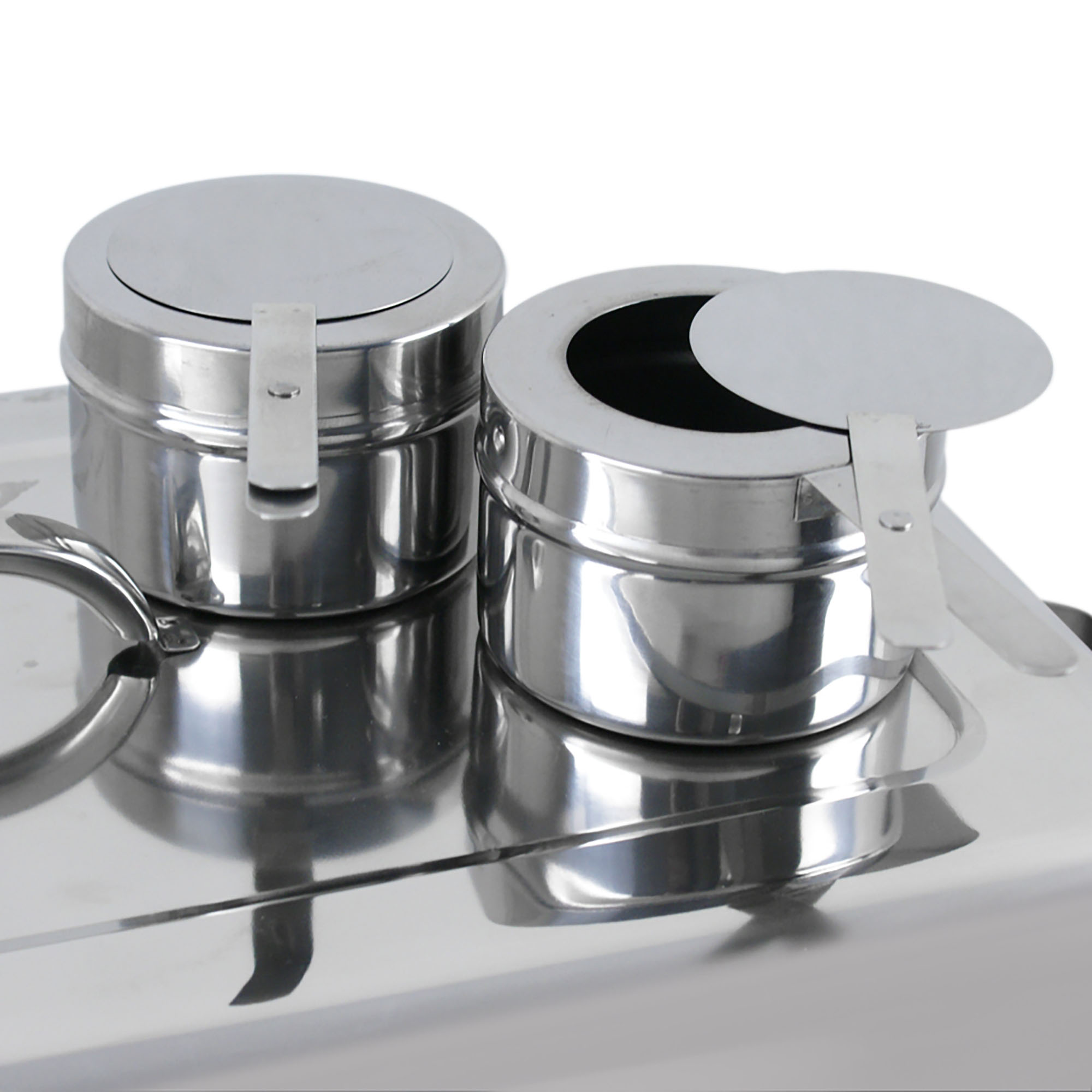 ZENSTYLE Stainless Steel Chafing Dish Buffet Set with Two Fuel Safety Burners Set of 4 Silver