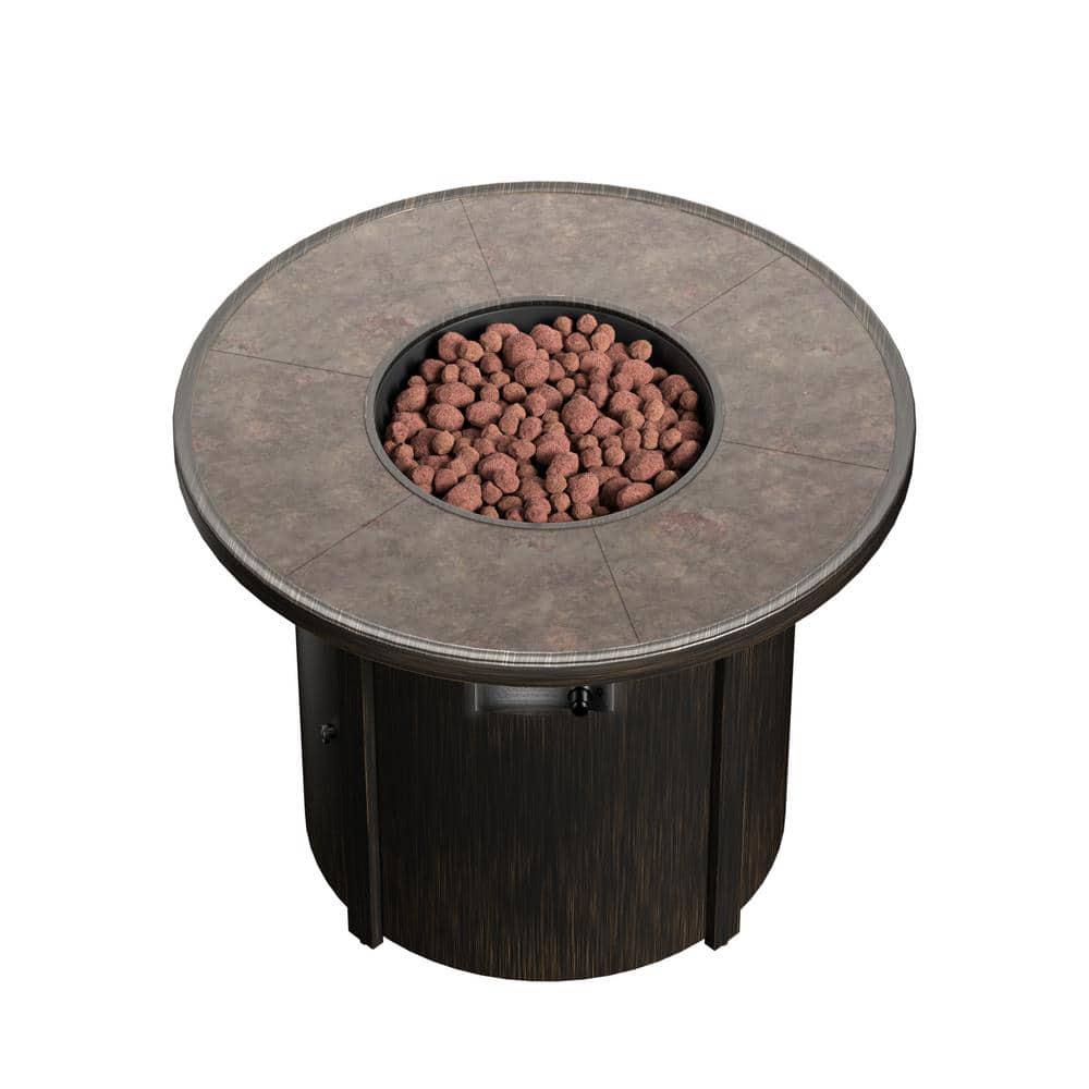 WESTIN OUTDOOR HeatPro 32 in Round Propane Gas Fire Pit Table 30000 BTU