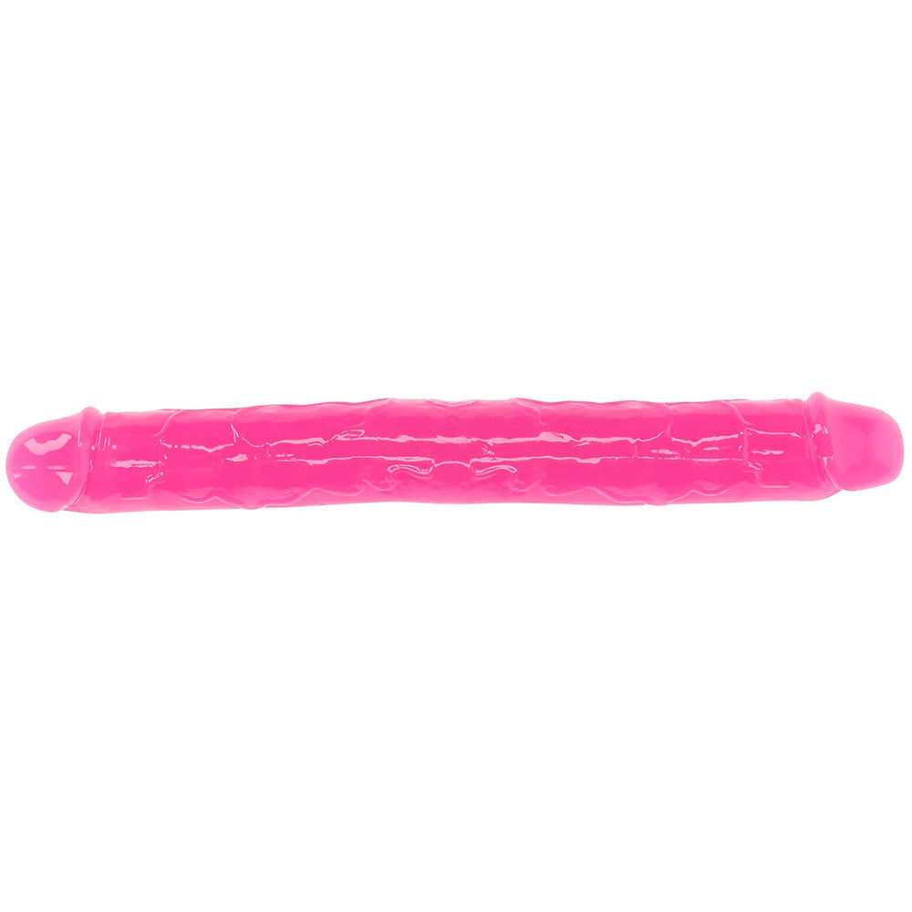 RealRock Glow In The Dark 12 Inch Double Dildo in Pink