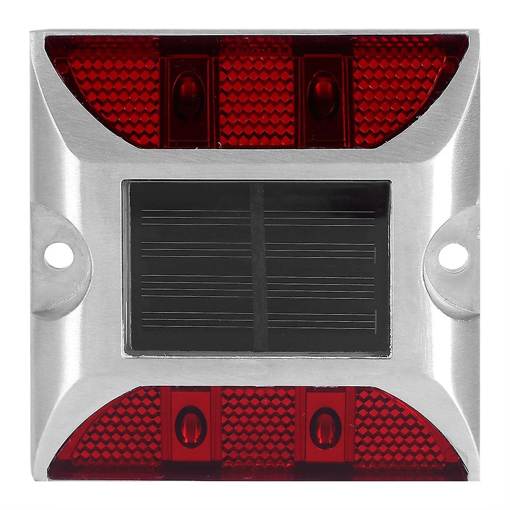 Aluminum Alloy Solar Power Waterproof 4 Led Lamp Outdoor Road Driveway Pathway Light Red