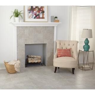 TrafficMaster Portland Stone Gray 18 in. x 18 in. Glazed Ceramic Floor and Wall Tile (17.44 sq. ft.  case) ULMK18181PV