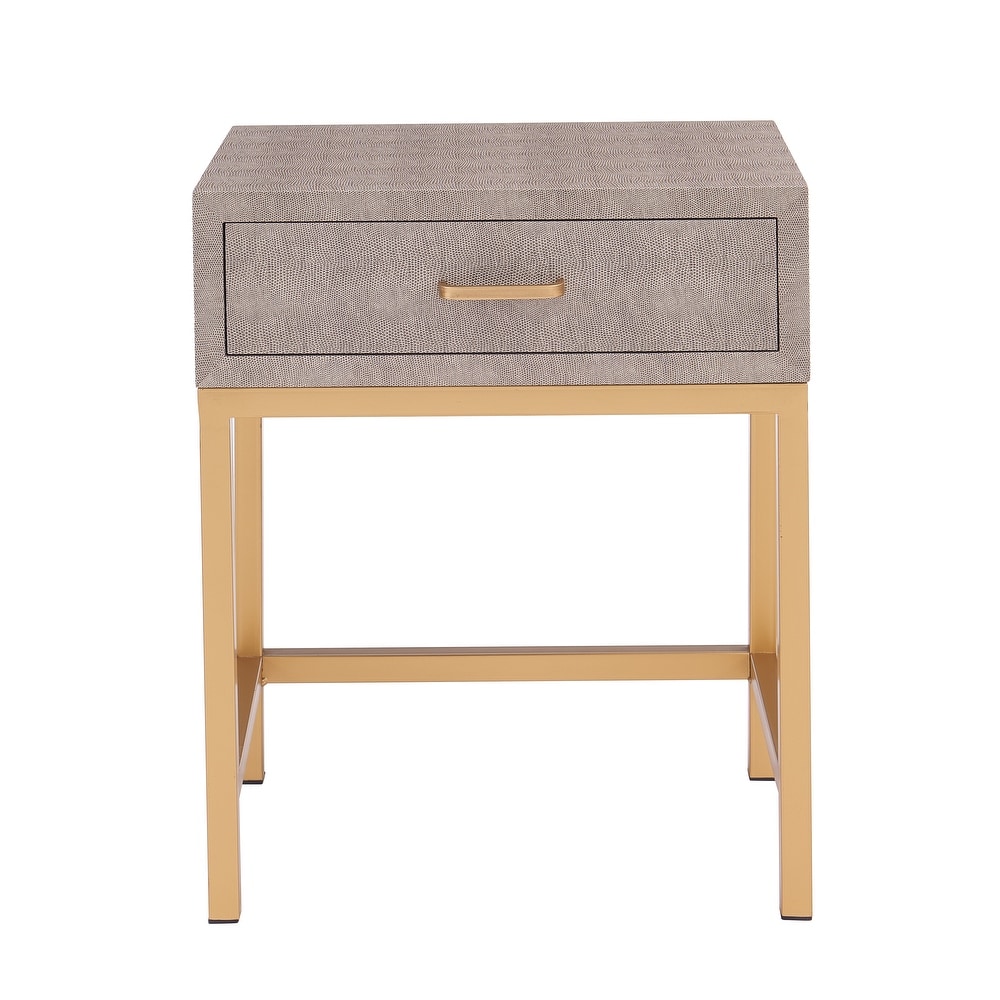 Durham Faux Shagreen 1 Drawer End Table