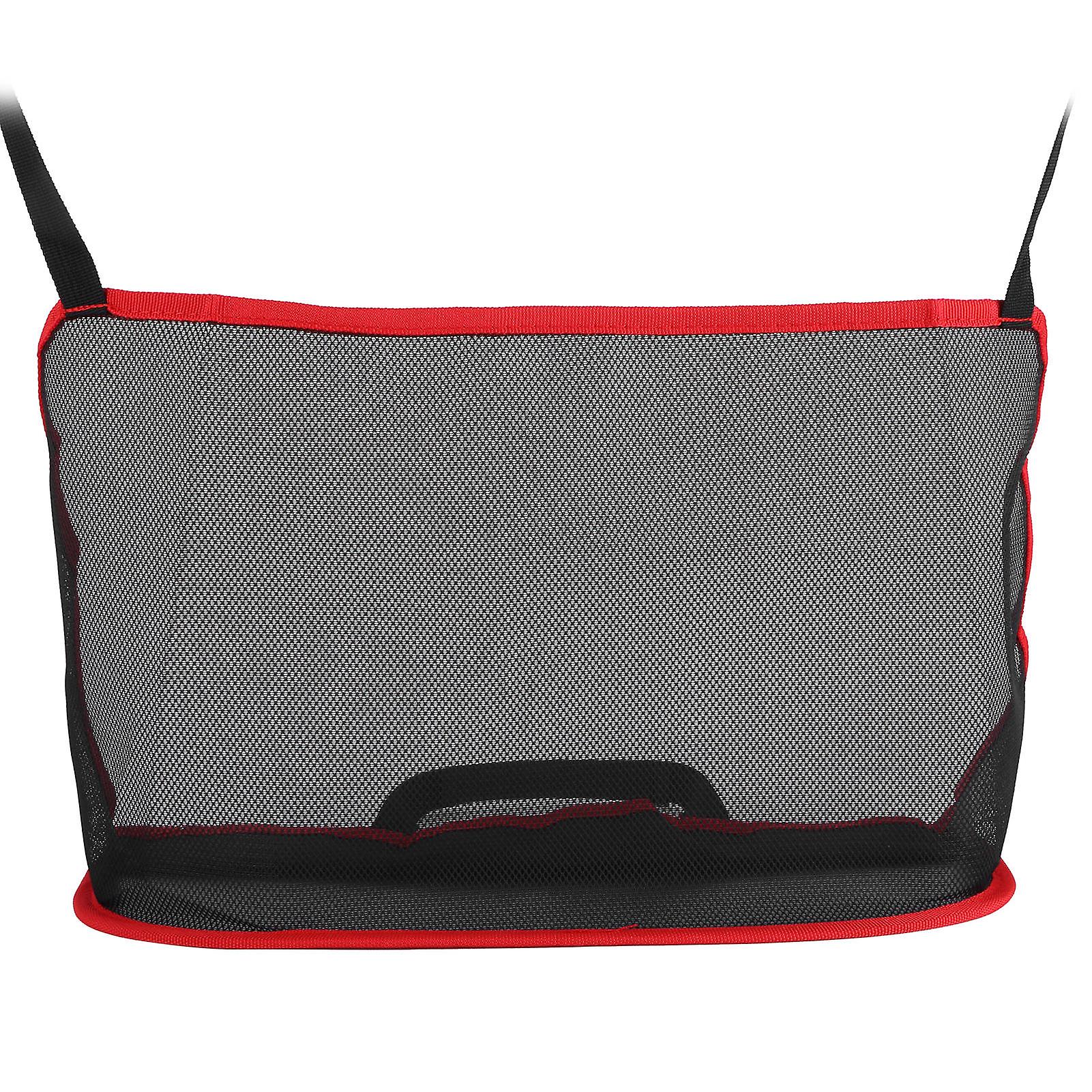 Handbag Holder Organizer Polyester Fiber Car Interior Seat Back Storage Net Bag Accessorywithout Pocket Red