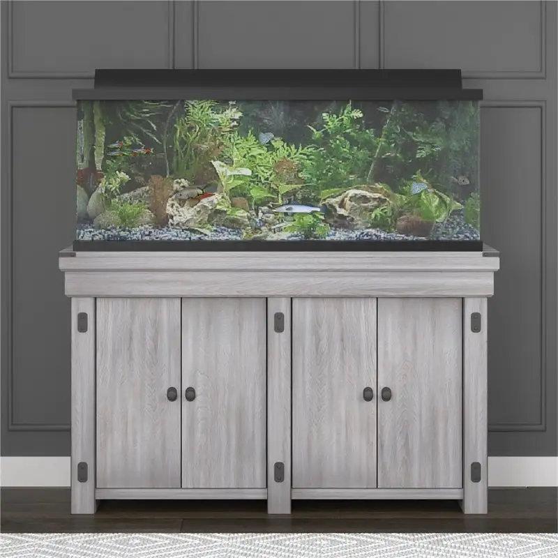Bowery Hill 55 Gallon Aquarium Stand in Rustic White