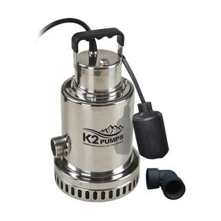 K2 12 HP Stainless Steel Submersible Sump Pump with Piggyback Switch SPS05004TPK