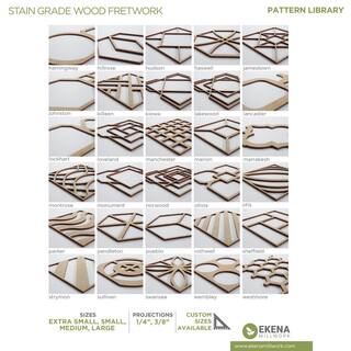 Ekena Millwork 7-38 in. x 7-38 in. x 14 in. Extra Small Allen Decorative Fretwork Wood Wall Panels Walnut (50-Pack) WALW08X08X0250ALLWA-CASE-50