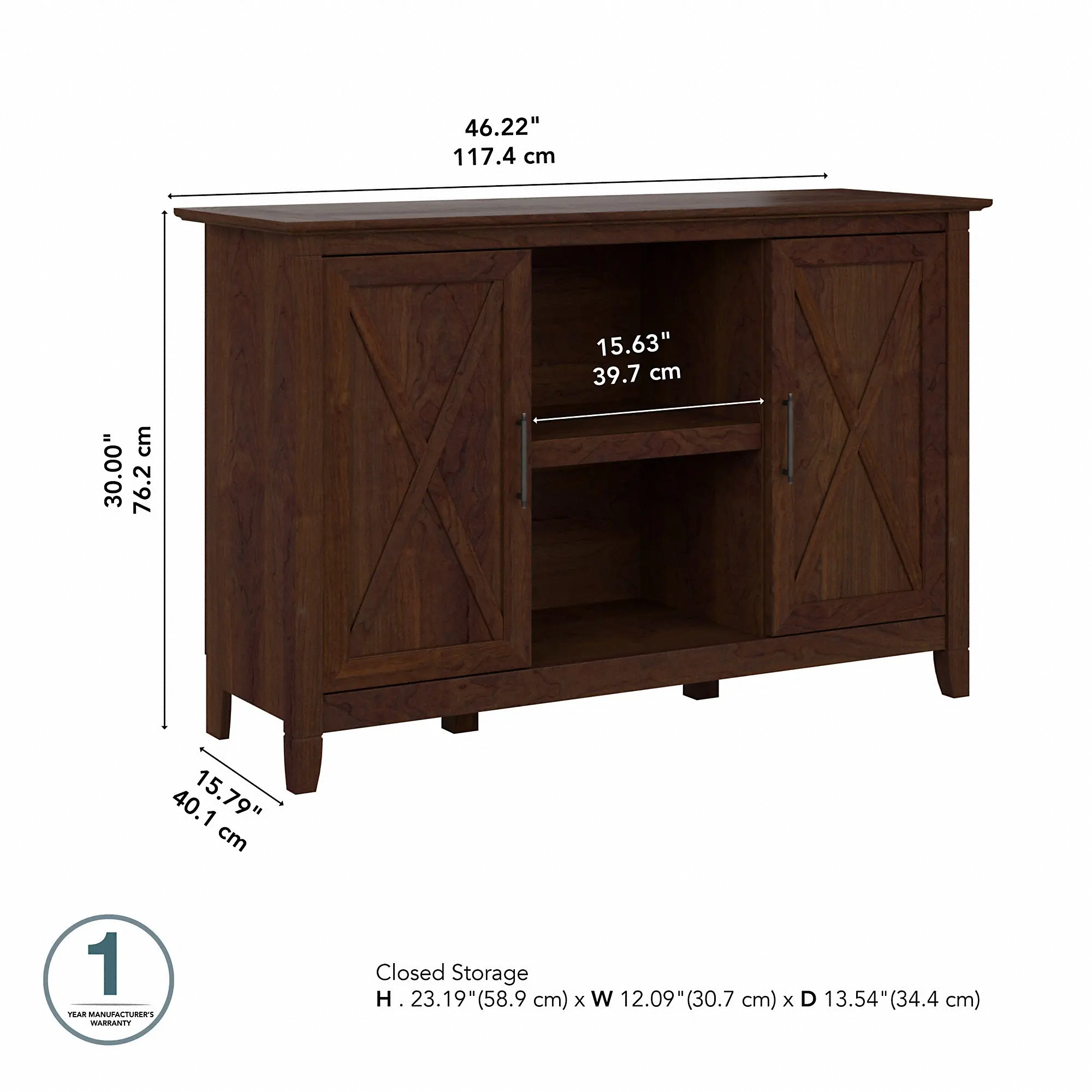 Key West Bing Cherry Accent Cabinet - Bush Furniture