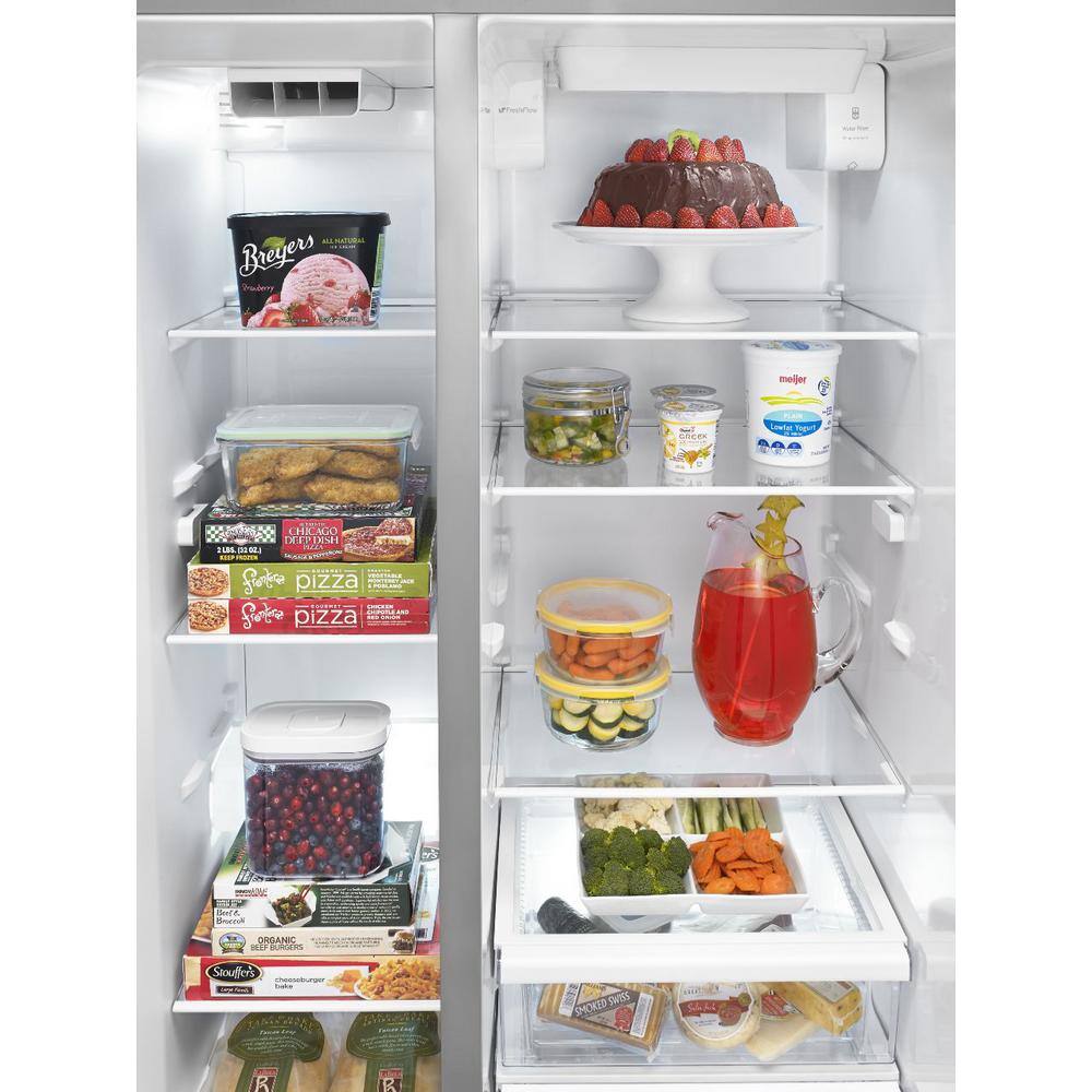 Whirlpool 26 cu. ft. Side by Side Refrigerator in Monochromatic Stainless Steel WRS586FIEM