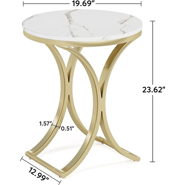 Side Table Small C End Table Modern Round Coffee Table