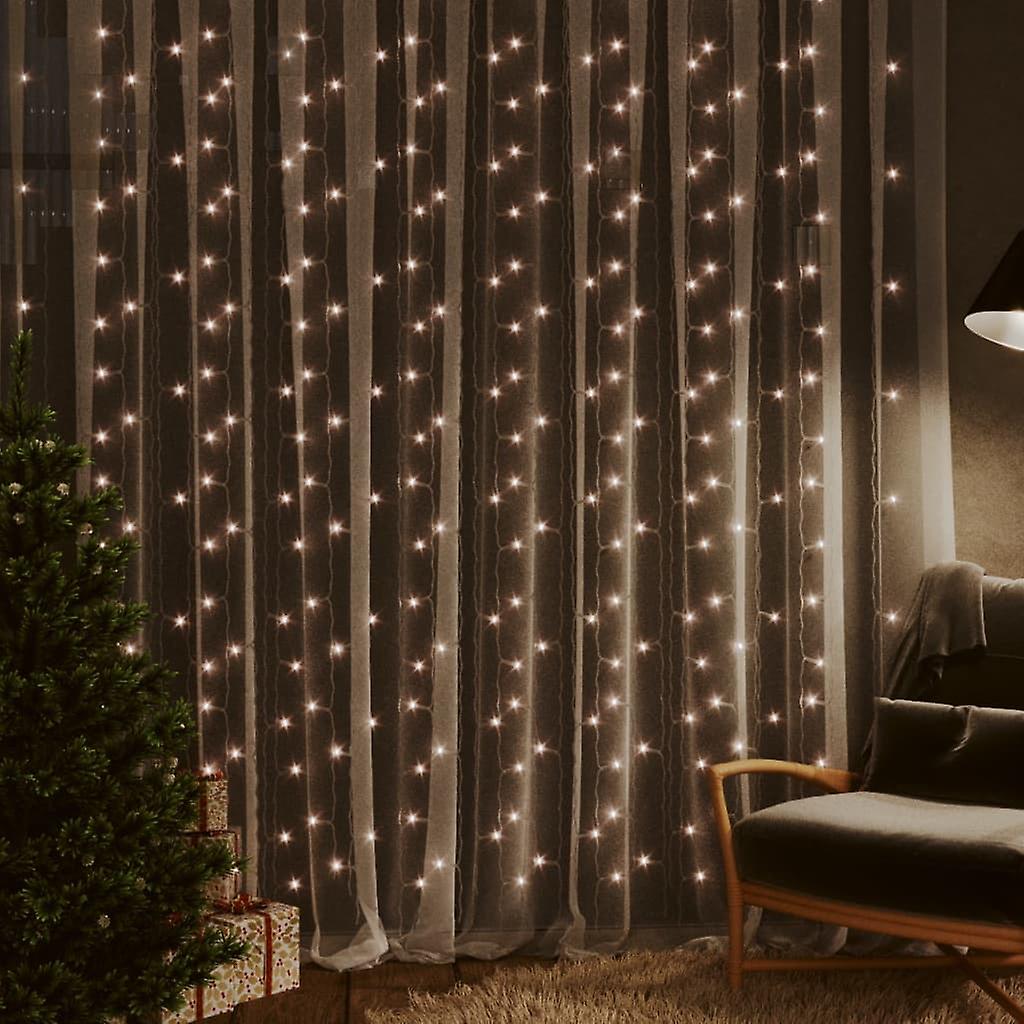 Vidaxl Led Curtain Fairy Lights 9.8'x9.8' 300 Led Warm White 8 Function