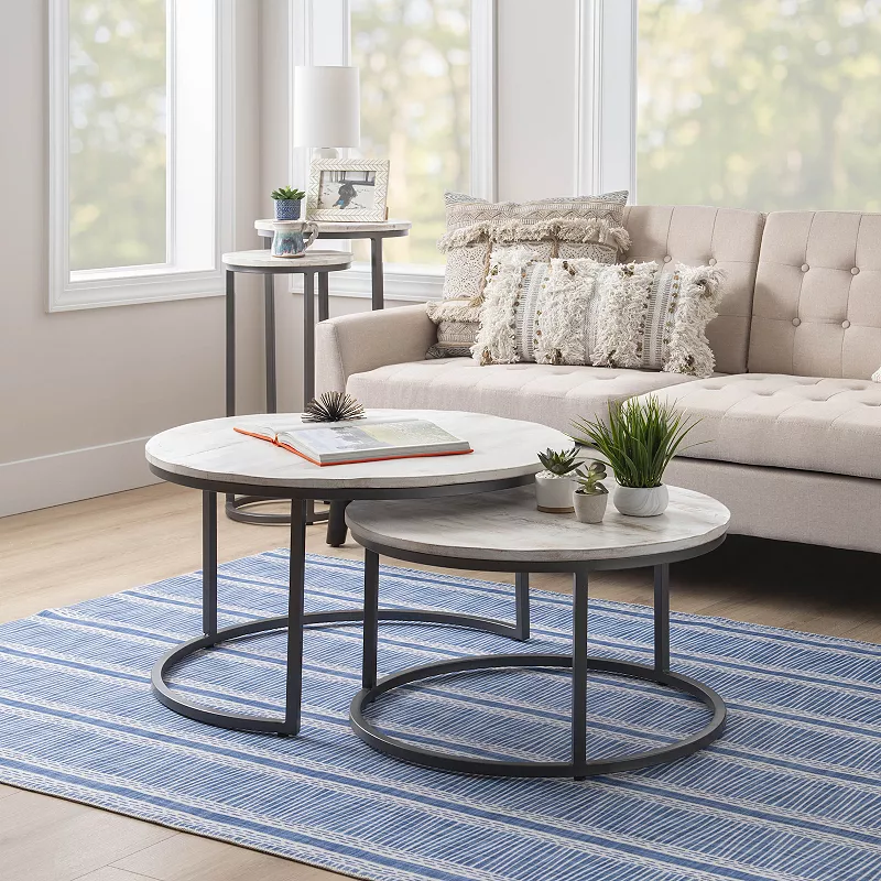 Linon Weston Nesting Coffee Table 2-Piece Set