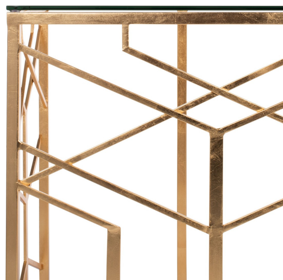 Safavieh Sean Gold Leaf Console Table Gold   Contemporary   Console Tables   by Safavieh  Houzz