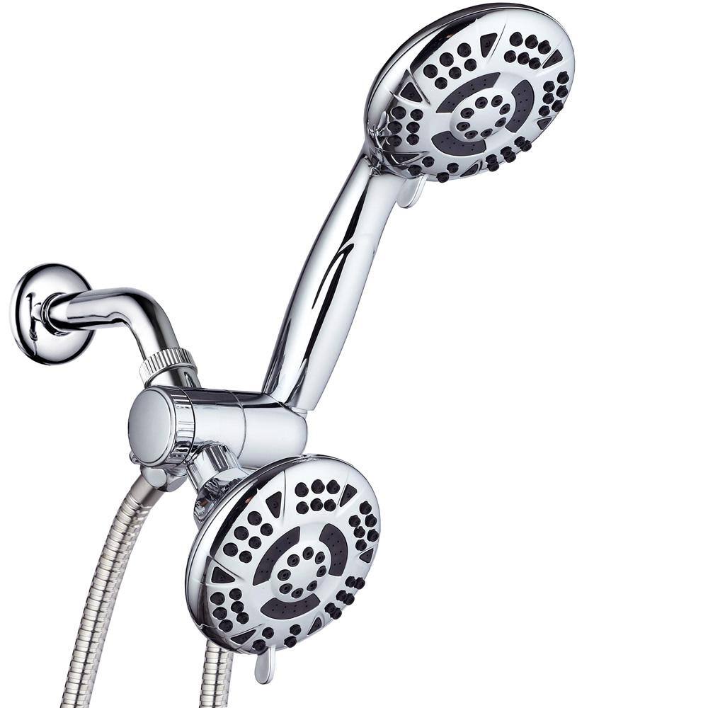 Hotel Spa 30-spray 4.2 in. Dual Shower Head and Handheld Shower Head in Chrome 8511