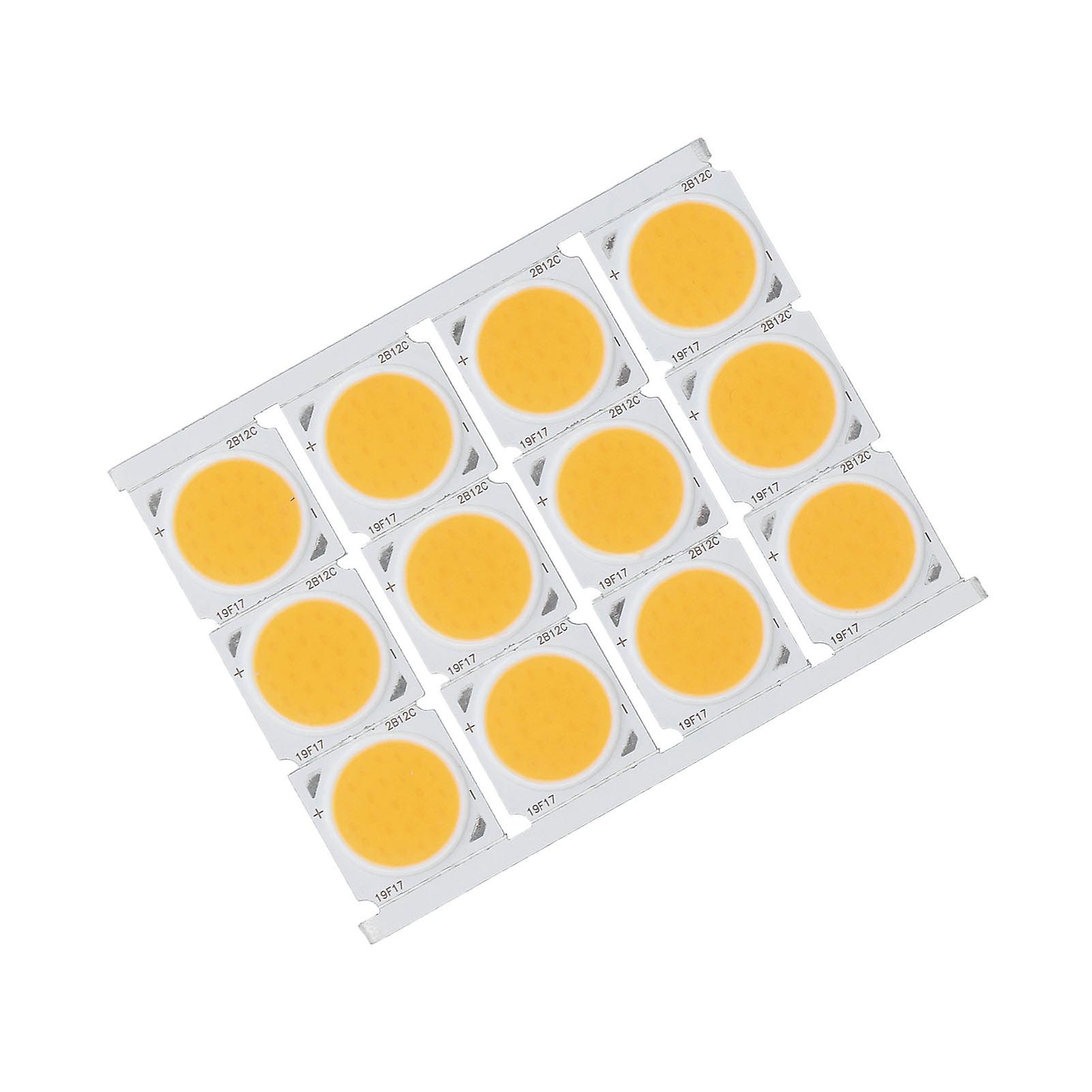 12Pcs COB Light Source High Power Round LED Chip 12W 36‑41V 1080LM for DIY Indoor LightingWarm Light