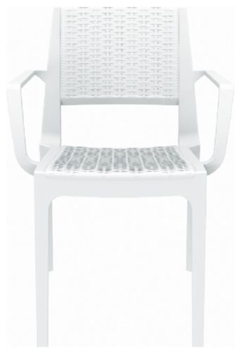 Capri Resin Wickerlook Arm Chair  Set of 2   Contemporary   Outdoor Dining Chairs   by Compamia  Houzz