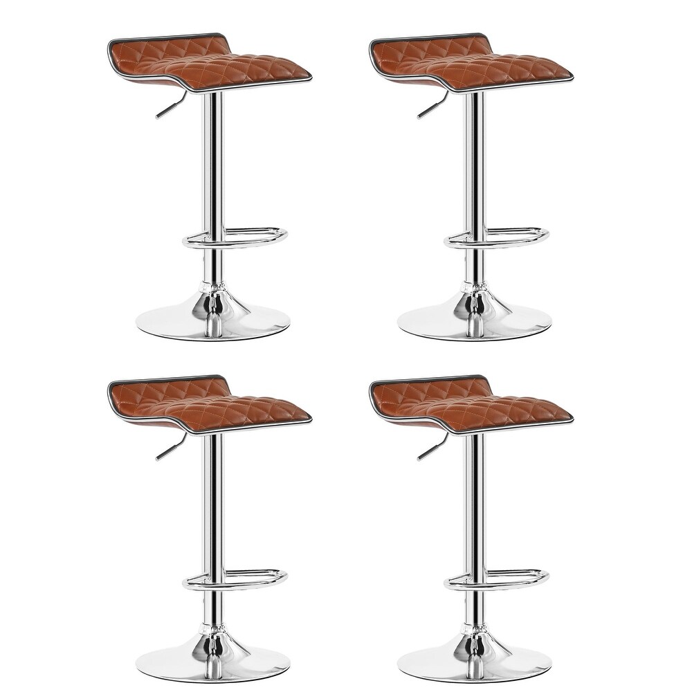 Javlergo Set of 4 Adjustable Swivel Bar Stools Counter Height Bar Chair with Footrest  Dark Gray