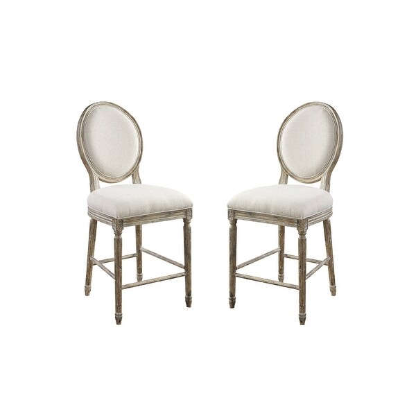 The Gray Barn Willow Way Sandstone Grey and Cream Bar Stool (Set of 2)